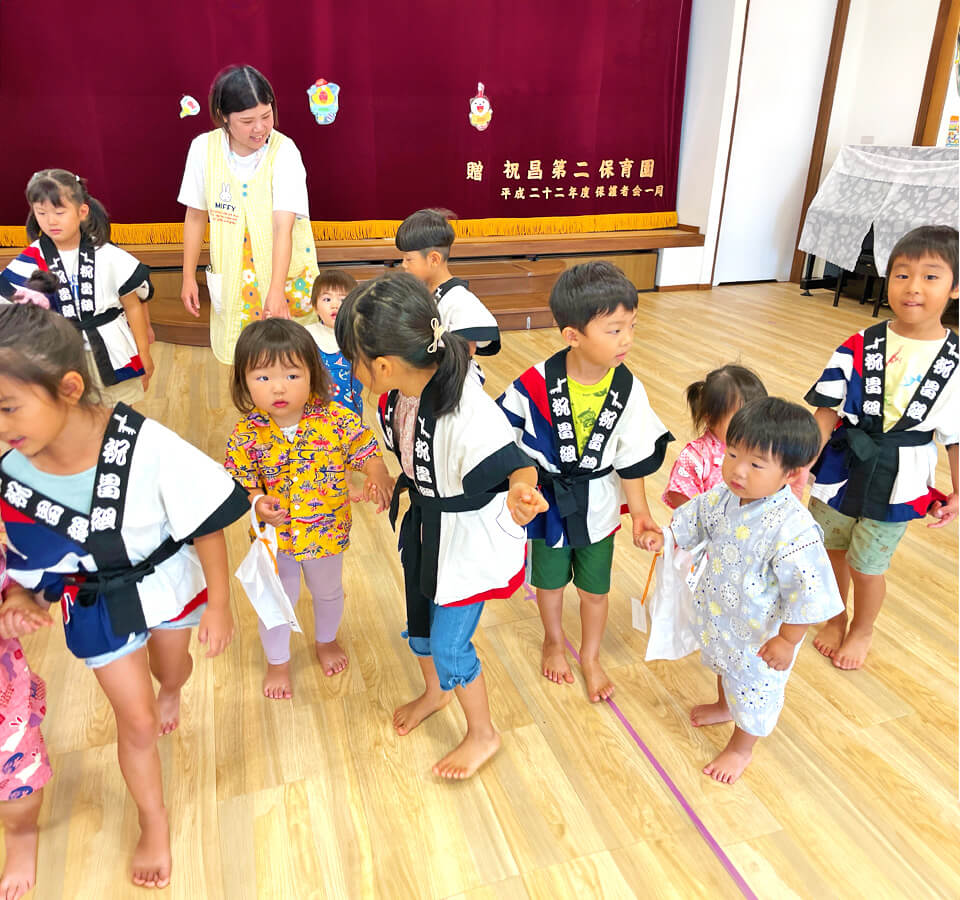 2024年8月 SuruSu祝昌こども園 夏祭りの子ども達の様子