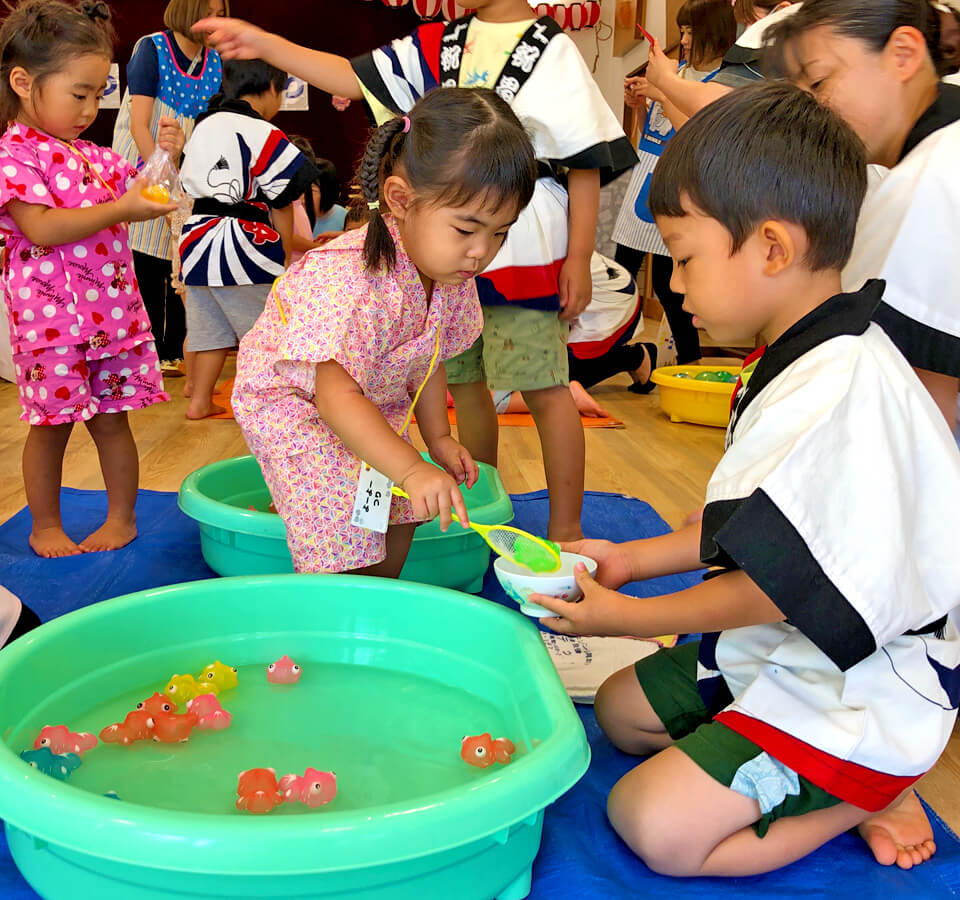 2024年8月 SuruSu祝昌こども園 夏祭りの子ども達の様子