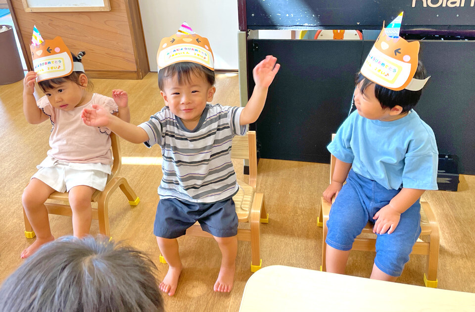 2024年9月 SuruSu祝昌こども園 誕生日会の子ども達の様子