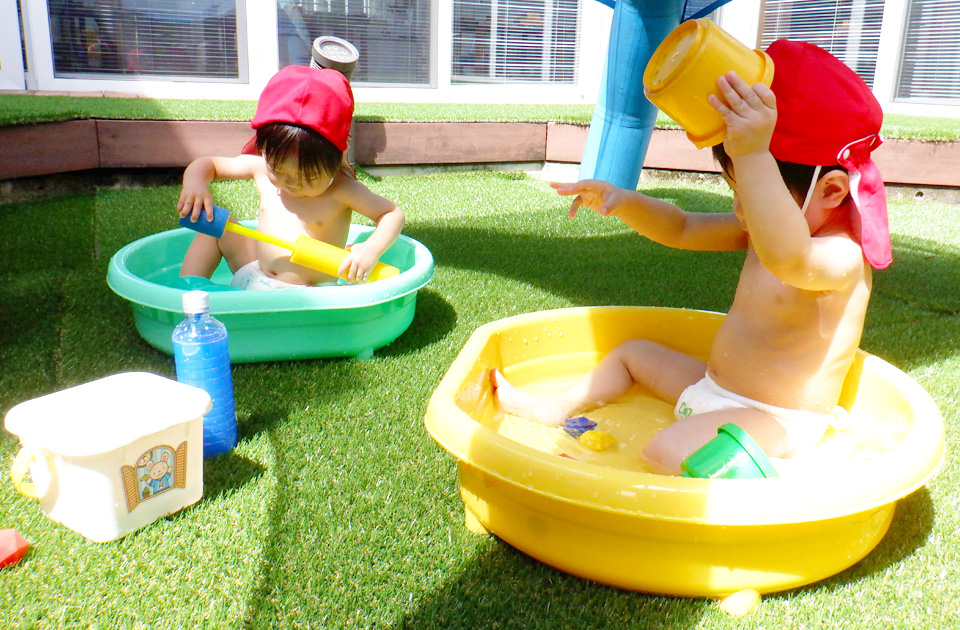 2021年8月 祝昌第二保育園プール遊び・湯水遊びの様子
